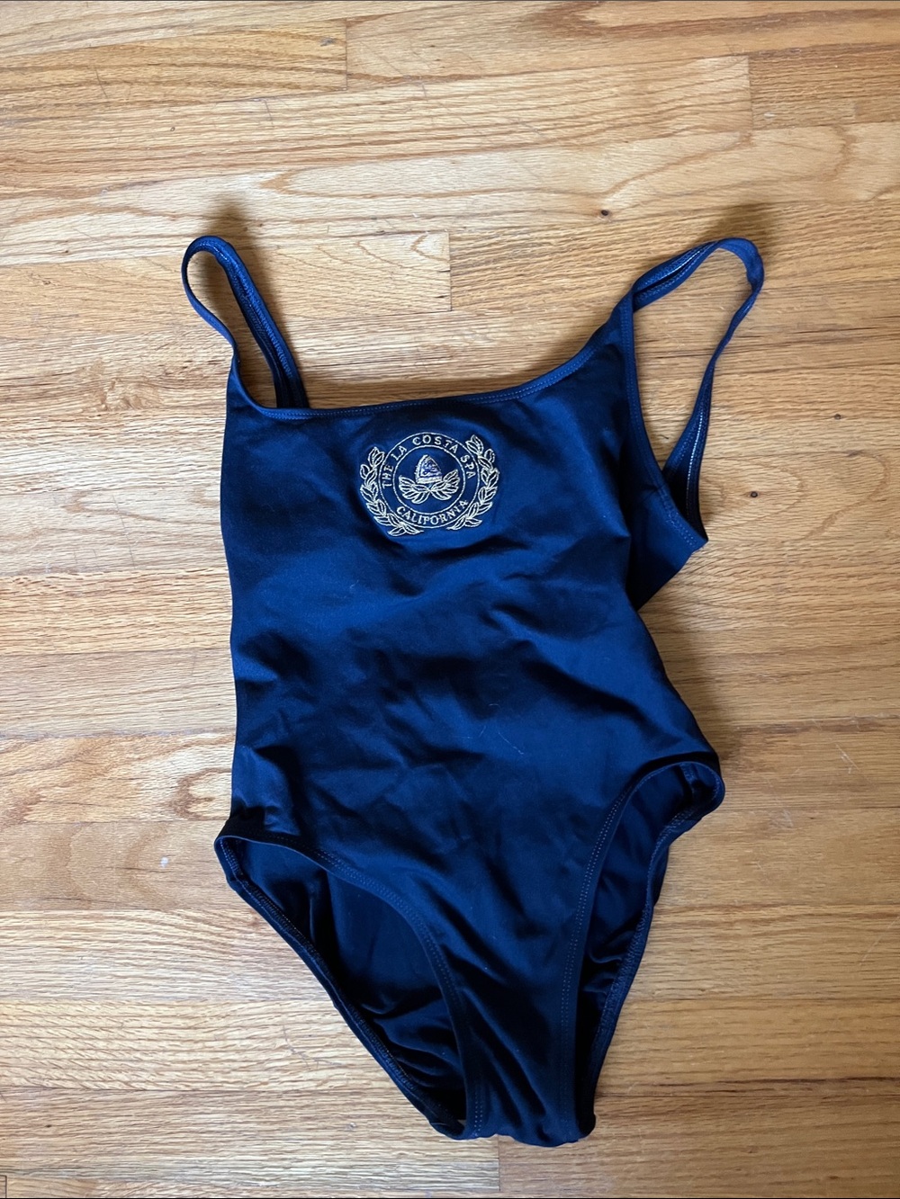 Classic Navy One-Piece Swimsuit with Crest Detail La Costa Spa